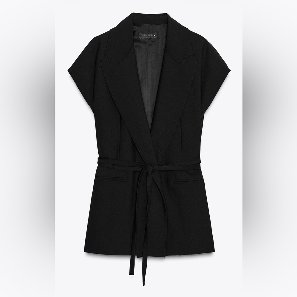 Zara Black Belted vest/top